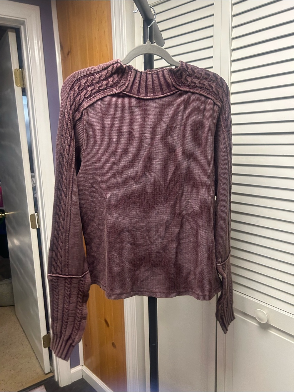 Nwot We The Free breezy Turtleneck dark plum - Picture 4 of 7